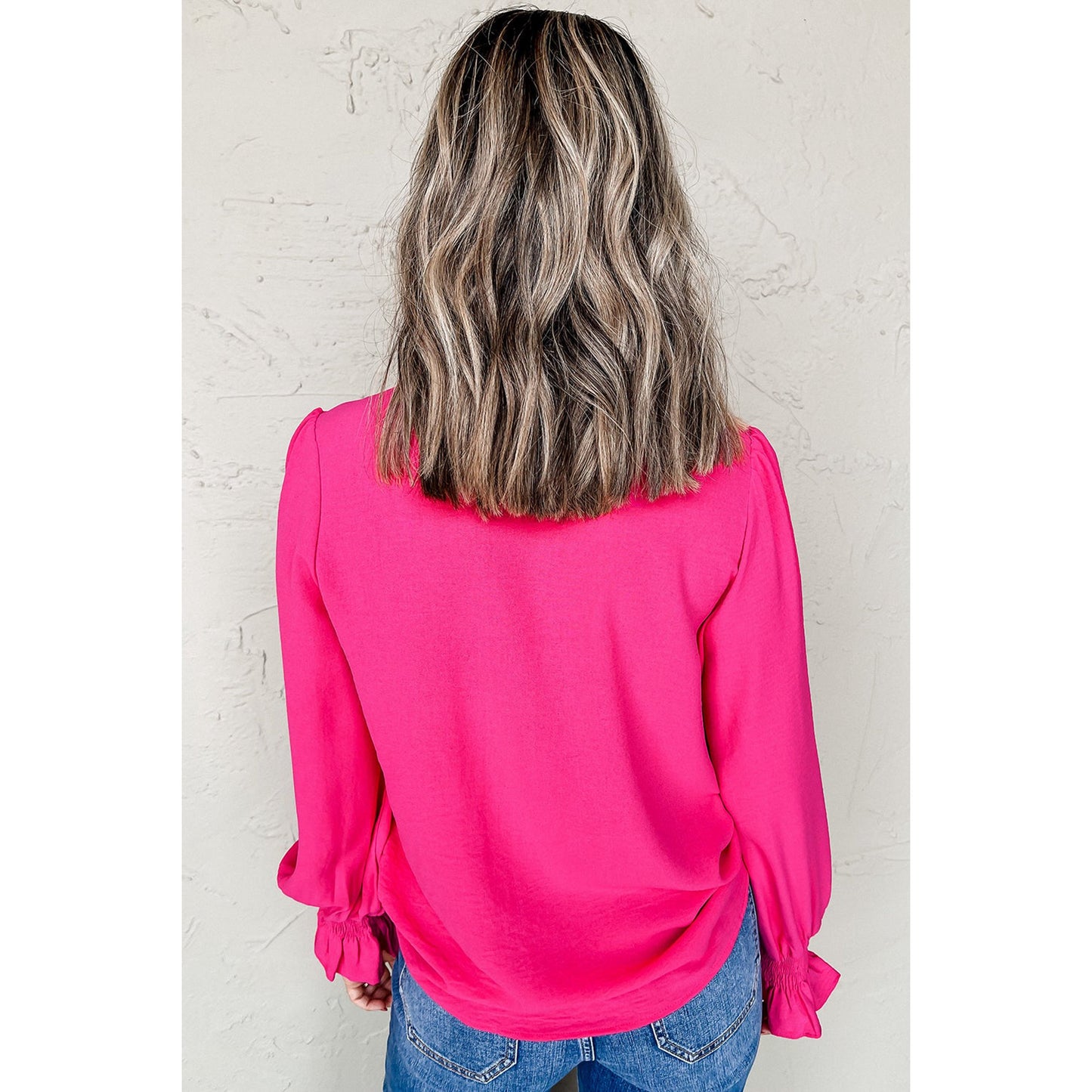 PINK V NECK BLOUSE