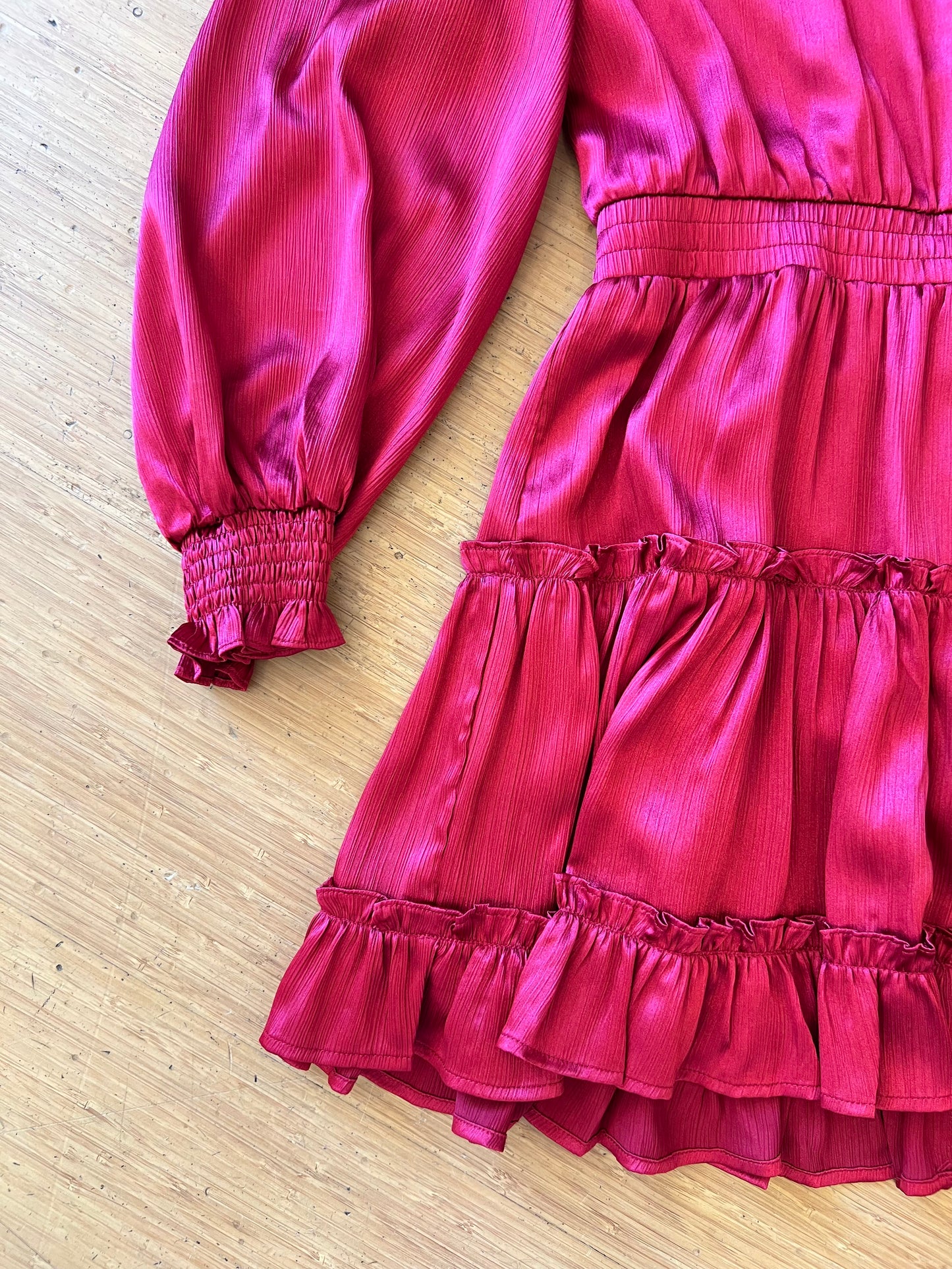 MERRY RED TIERED DRESS