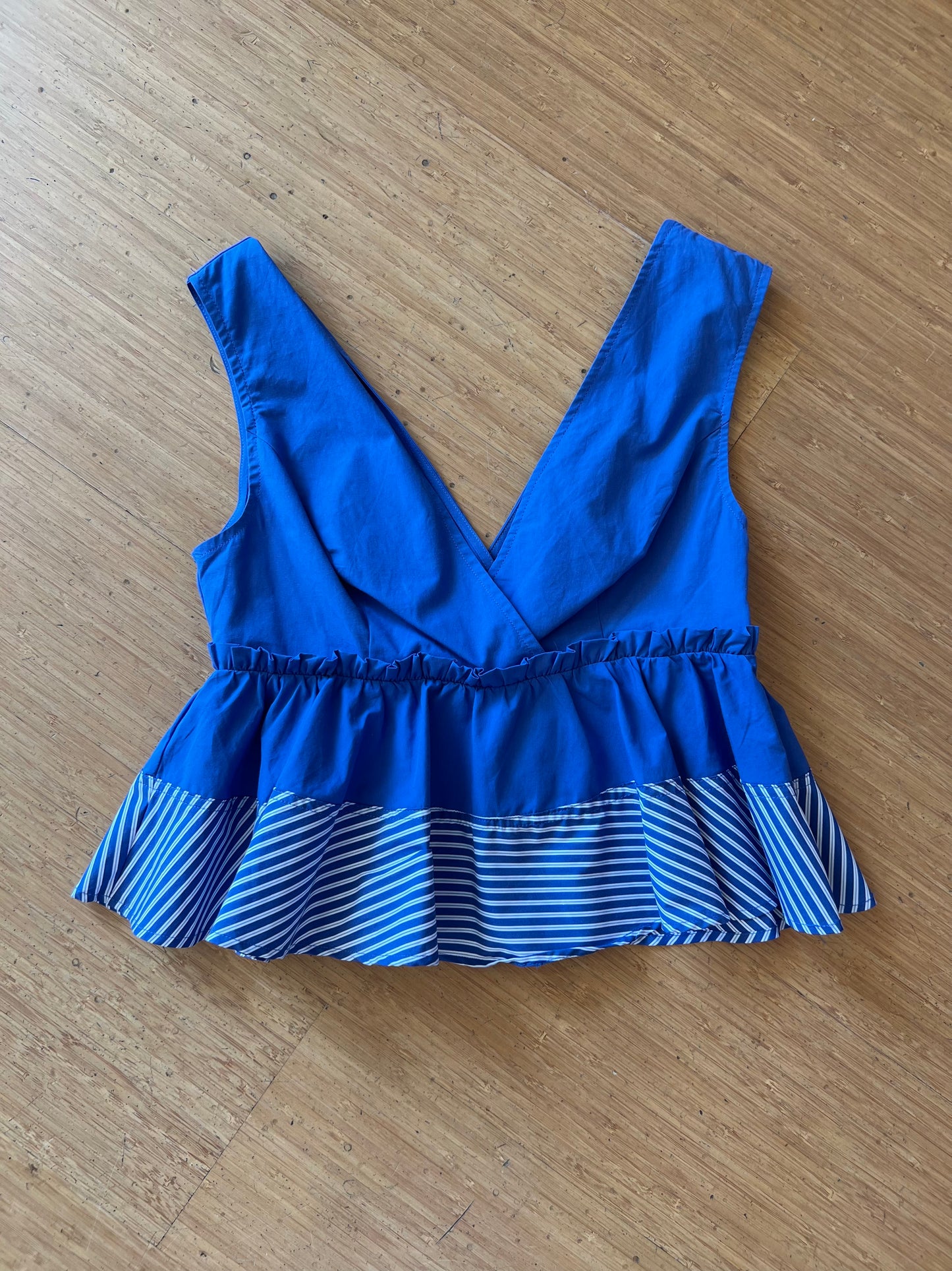 BLUE BABYDOLL TOP