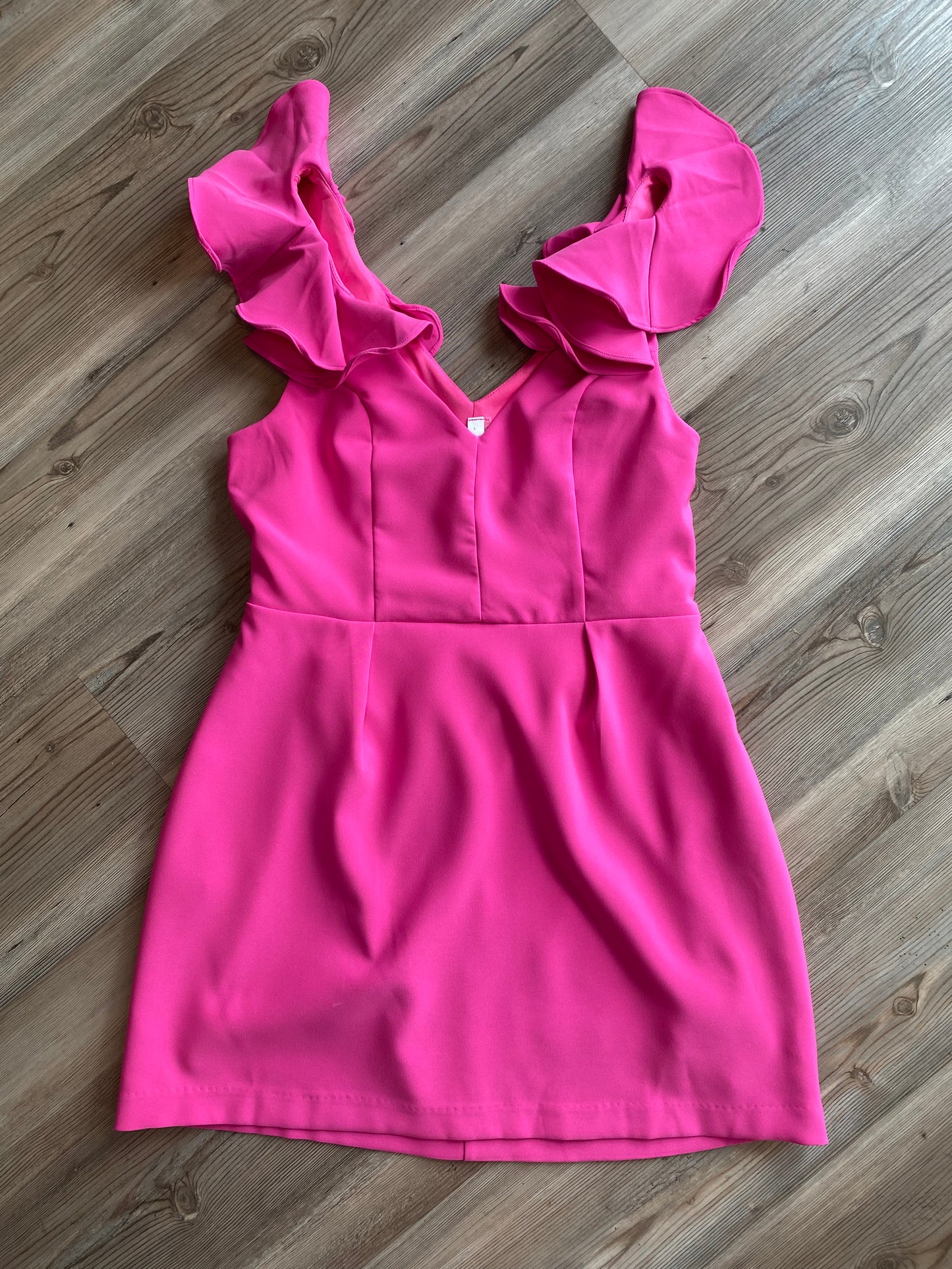 POPPY PINK RUFFLE DRESS