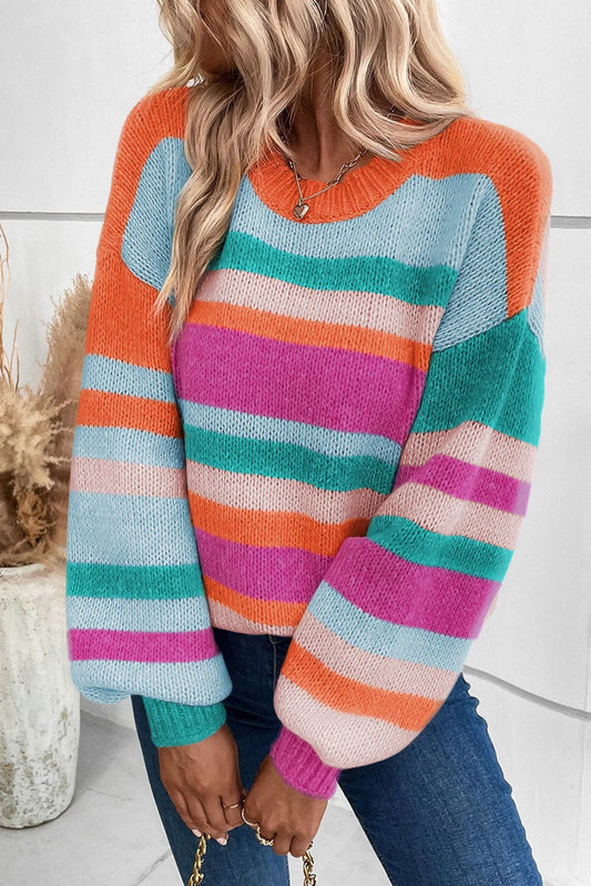 MULTI COLOR STRIPE SWEATER