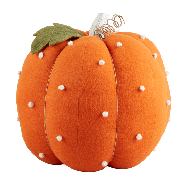 ORANGE DOTTED STUFFED PUMPKIN