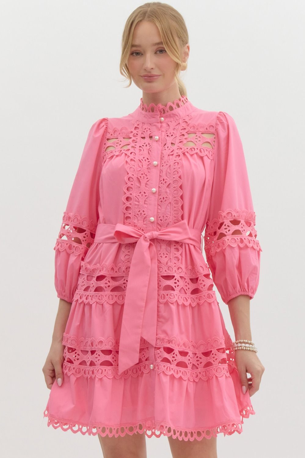 PINK EYELET DRESS