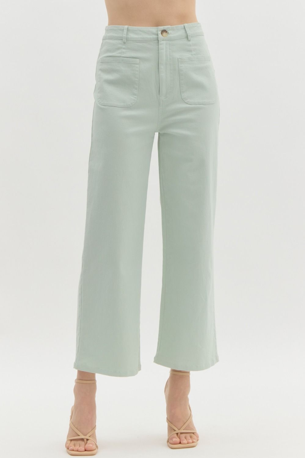 SEAFOAM CROP PANTS