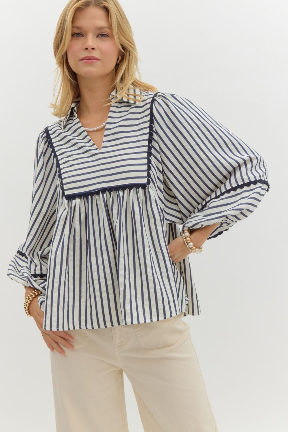 NAVY TOPS STRIPE