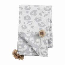 LEOPARD CHENILLE SCARF - GREY