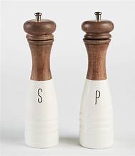 WOOD ENAMEL SALT PEPPER MILLS